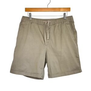 Katin Mens Patio Pull On Shorts Sz Large Khaki Elastic Waist Drawstring